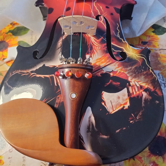 Lightning Boy Anime Violin Outfit | Carbon Fiber Bow & Crystal Tailpiece - Rozanna's Violins