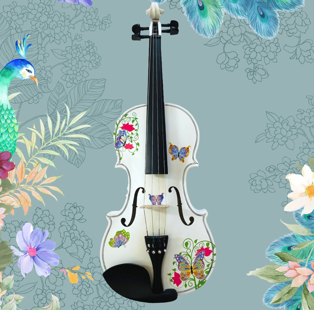 Butterfly Dream II White 1/2 Violin Outfit SUPER SAVINGS