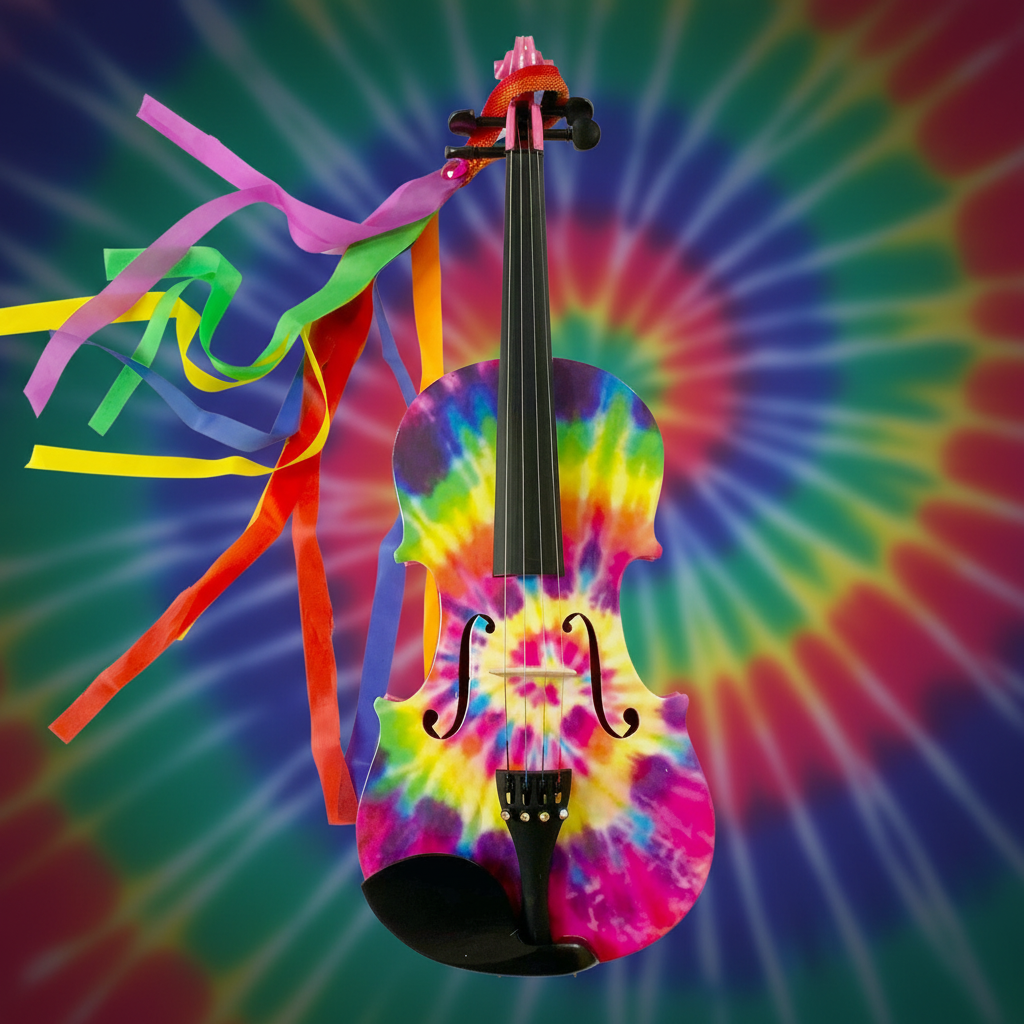 Tie Dye Violin Outfit | Hand Applied Tie-Dye & Crystal Fine Tuners
