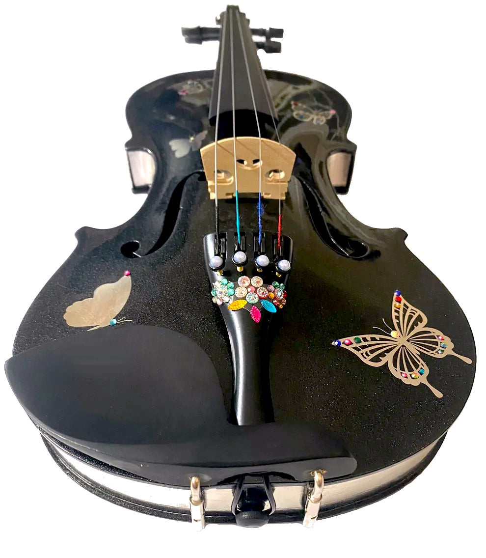 Rozanna's Metallic Butterfly Bling Black Violin Outfit - Rozanna's Violins