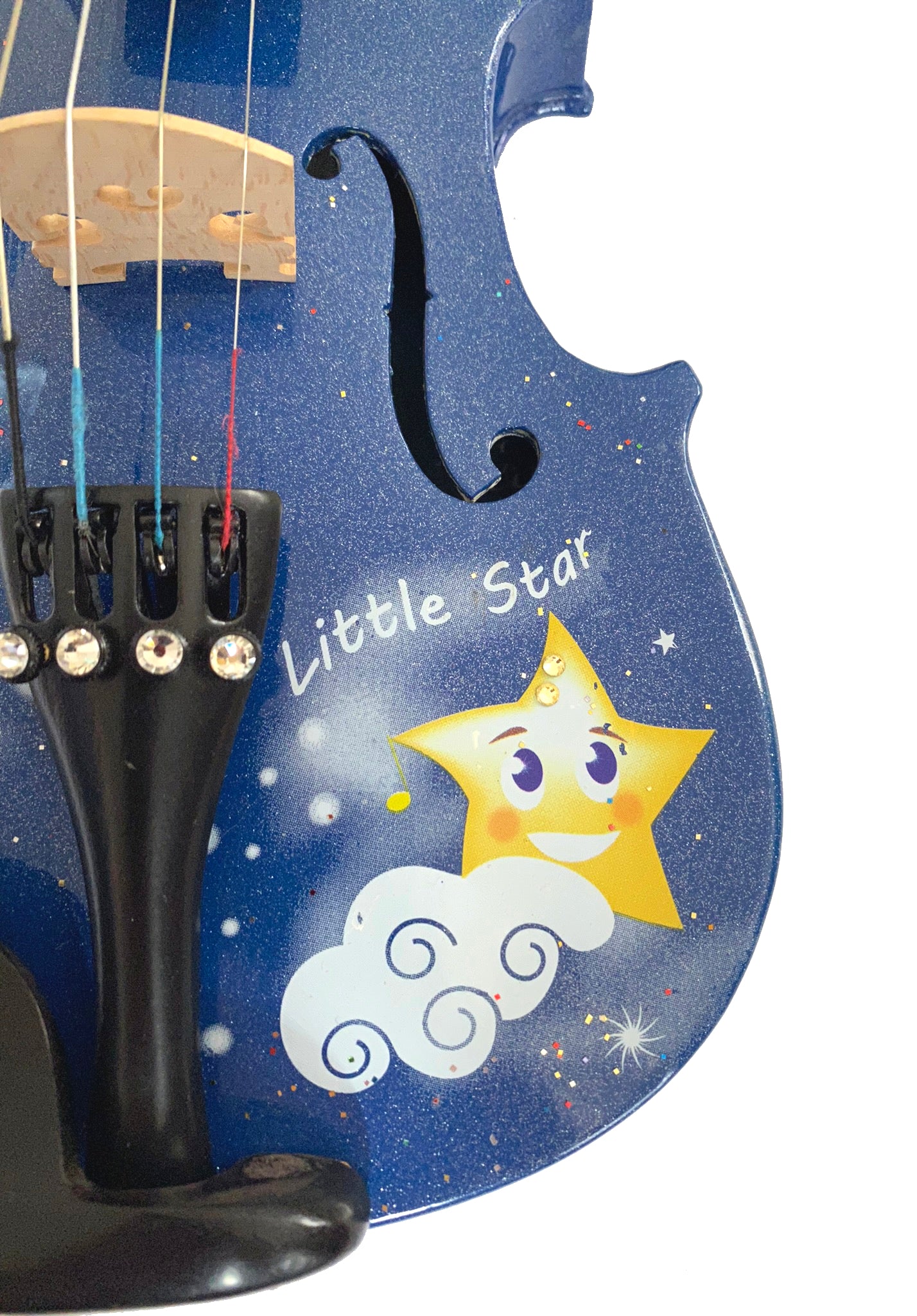 Blue Glitter Twinkle Star Violin Outfit - 1/4 Size