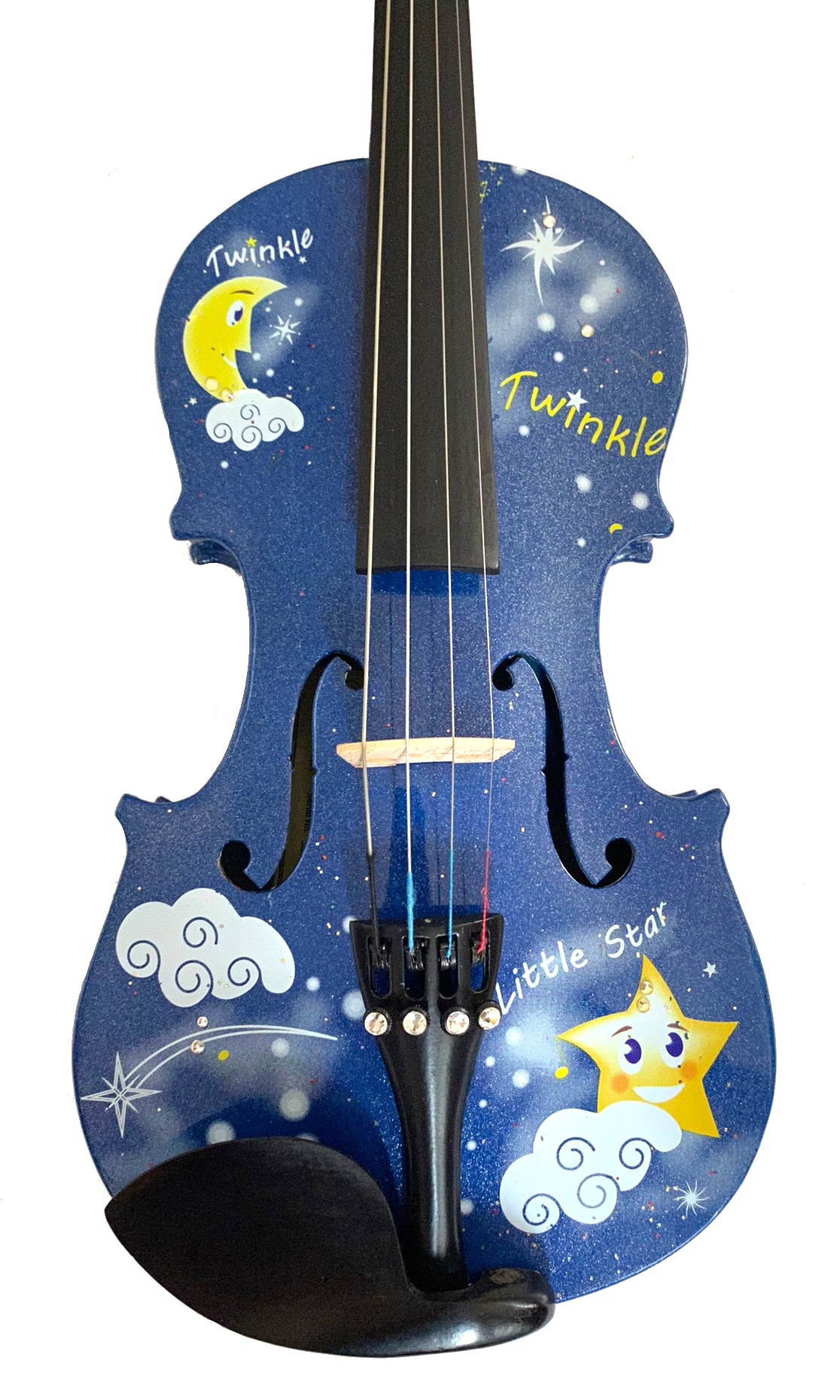 Blue Glitter Twinkle Star Violin Outfit - 1/4 Size