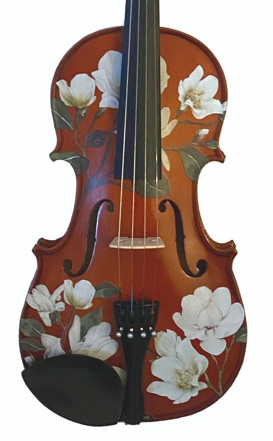 Magnolia Heaven Violin Natural Outfit | Pearl Fine Tuners & Brazilwood Bow - Rozanna's Violins