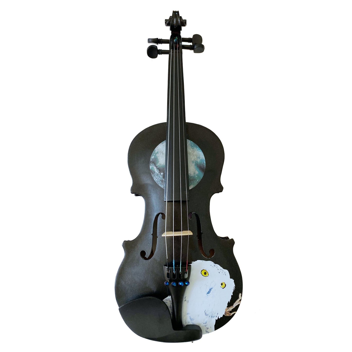 Rozanna's Mystic Owl Midnight Black Glitter Violin - Rozanna's Violins