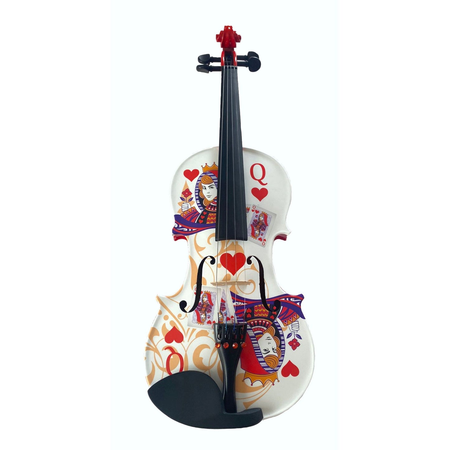 Queen of Hearts White/Red Violin Outfit - Rozanna's Violins