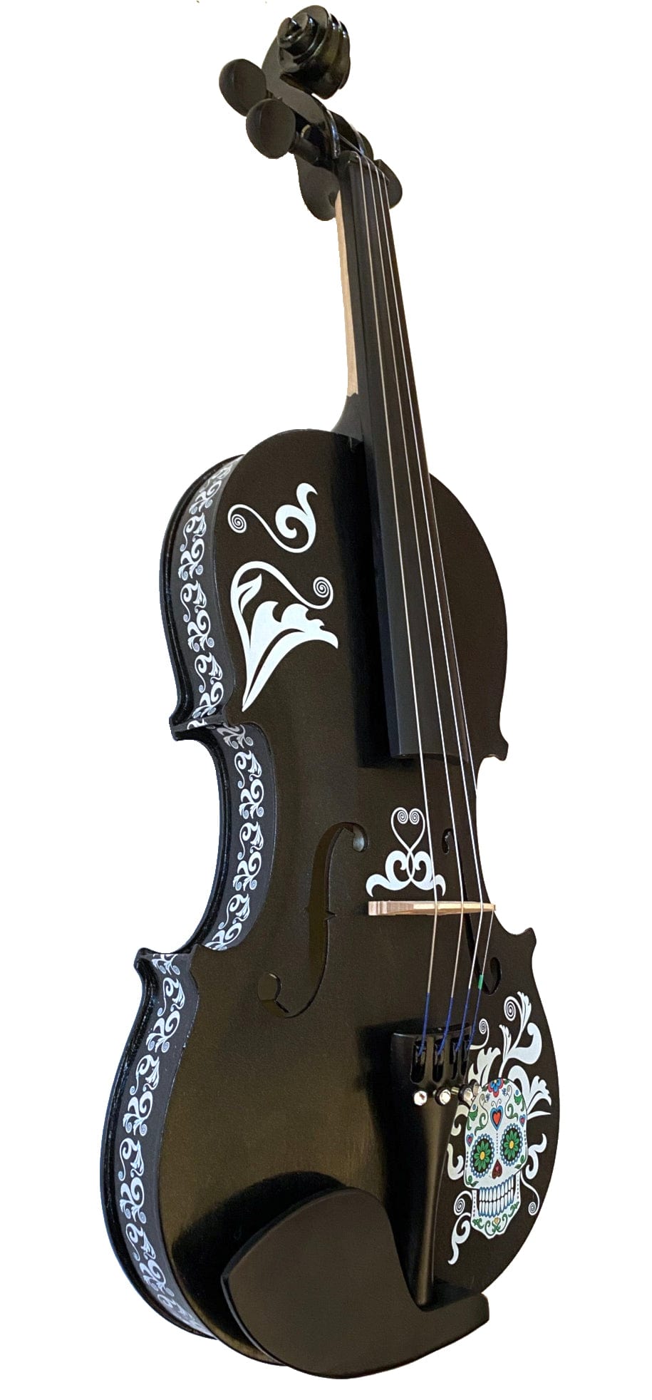 Rozanna's Violins Sugar Skull Black Glitter  Violin