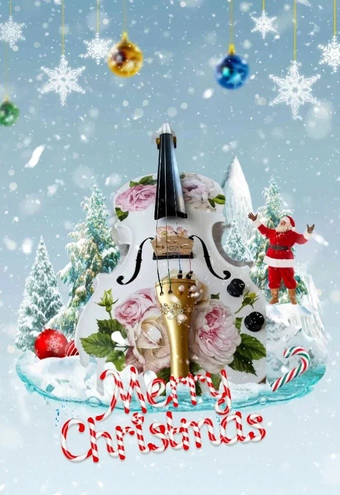 Rose Electric Acoustic White 3/4 Violin Outfit - Rozanna's Violins