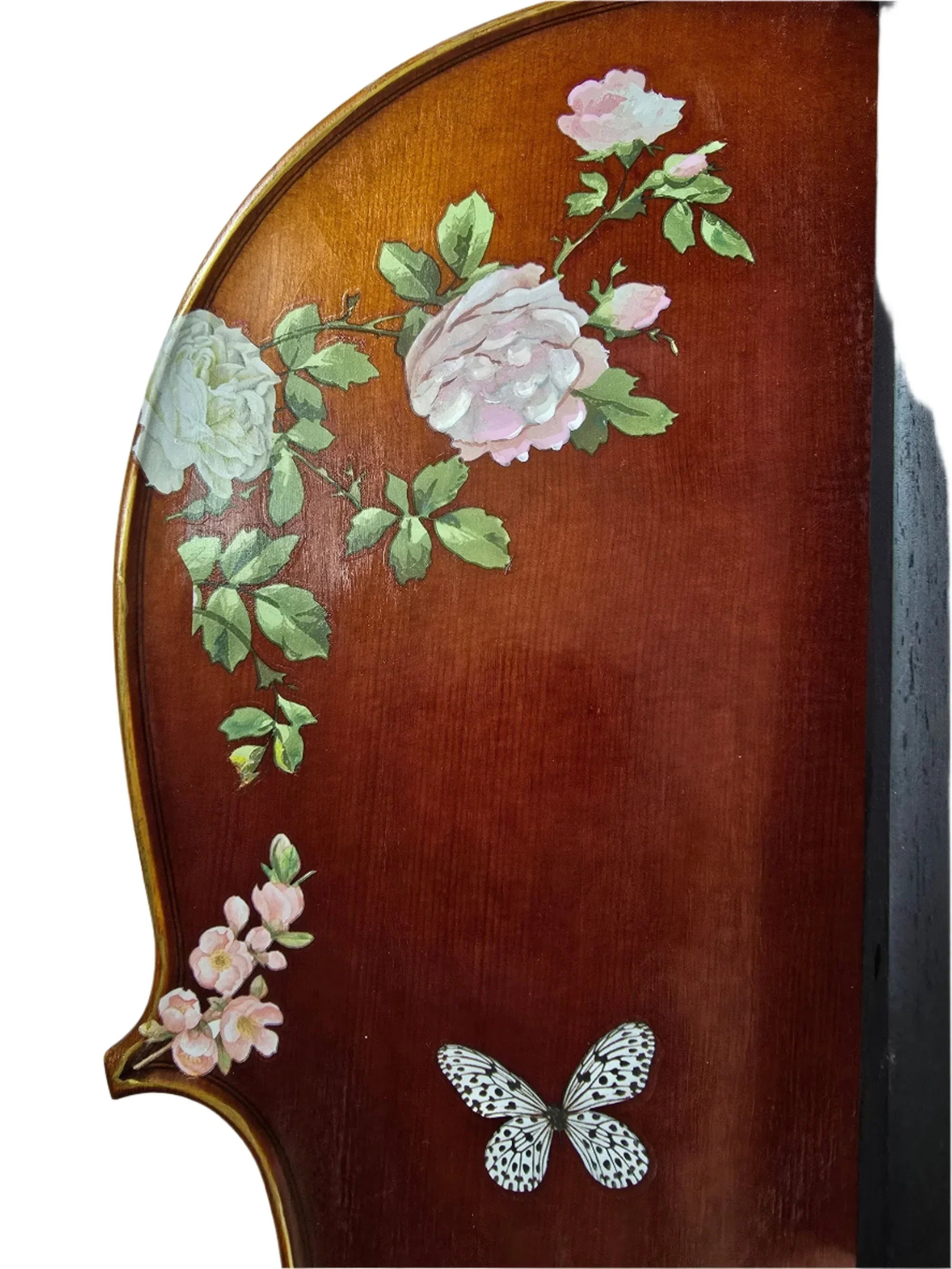 Rose Delight Cello Outfit | Pearl & Crystal Tailpiece, Brazilwood Bow & Case - Rozanna's Violins