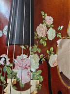 Rose Delight Cello Outfit | Pearl & Crystal Tailpiece, Brazilwood Bow & Case - Rozanna's Violins