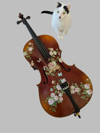 Rose Delight Cello Outfit | Pearl & Crystal Tailpiece, Brazilwood Bow & Case - Rozanna's Violins