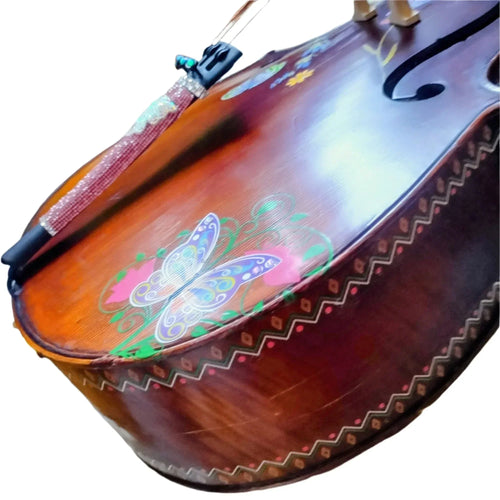 Butterfly Dream Deluxe Cello Outfit | Crystal Tailpiece & Brazilwood Bow - Rozanna's Violins