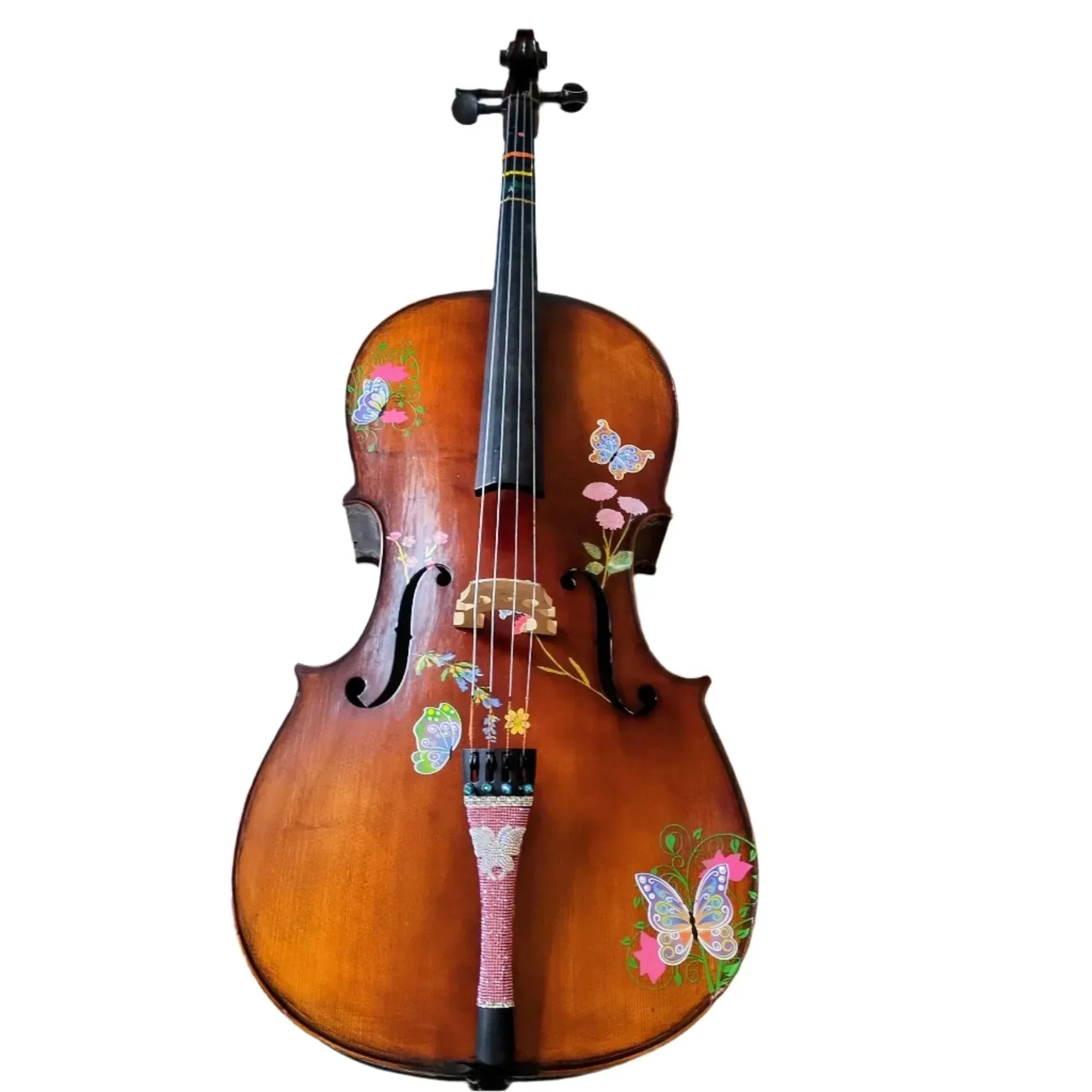 Butterfly Dream Deluxe Cello Outfit | Crystal Tailpiece & Brazilwood Bow - Rozanna's Violins