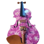 Snowflake Fuchsia Sparkle Violin Outfit | Carbon Fiber Bow & Case - Rozanna's Violins