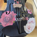 Black Rose Viola Outfit | Custom Crystal Tailpiece & Pearl Fine Tuners - Rozanna's Violins