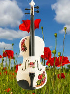 Butterfly Rose Tattoo White 1/4 Violin Outfit SUPER SAVINGS - Rozanna's Violins