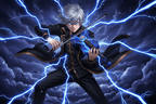 Electric Blue Lightning Violin | Electric-Acoustic with Machine Head Pegs & Carbon Bow - Rozanna's Violins