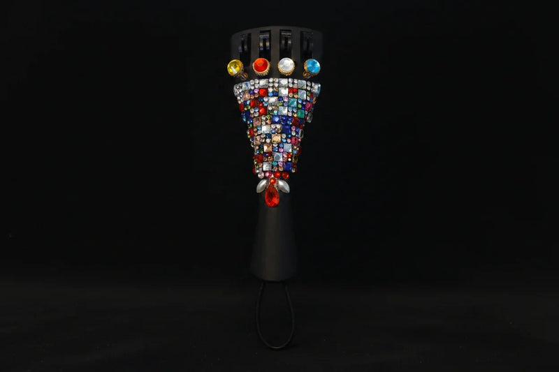 Carnival Crystalline Cello Tailpiece | Multicolor Crystal & Color - Coded Tuners - Rozanna's Violins