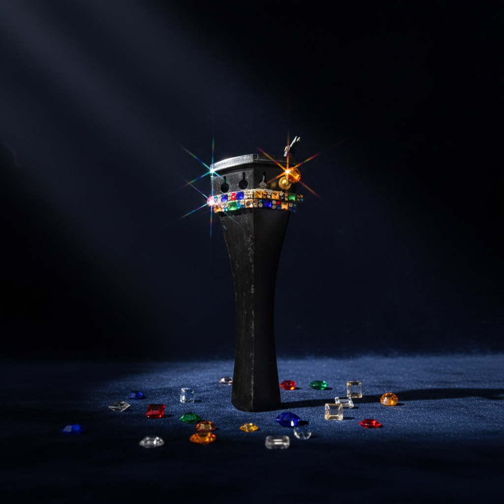 E String Swarovski Crystal Tailpiece — Styled Background