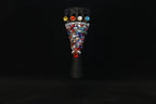 Carnival Crystalline Cello Tailpiece | Multicolor Crystal & Color - Coded Tuners - Rozanna's Violins