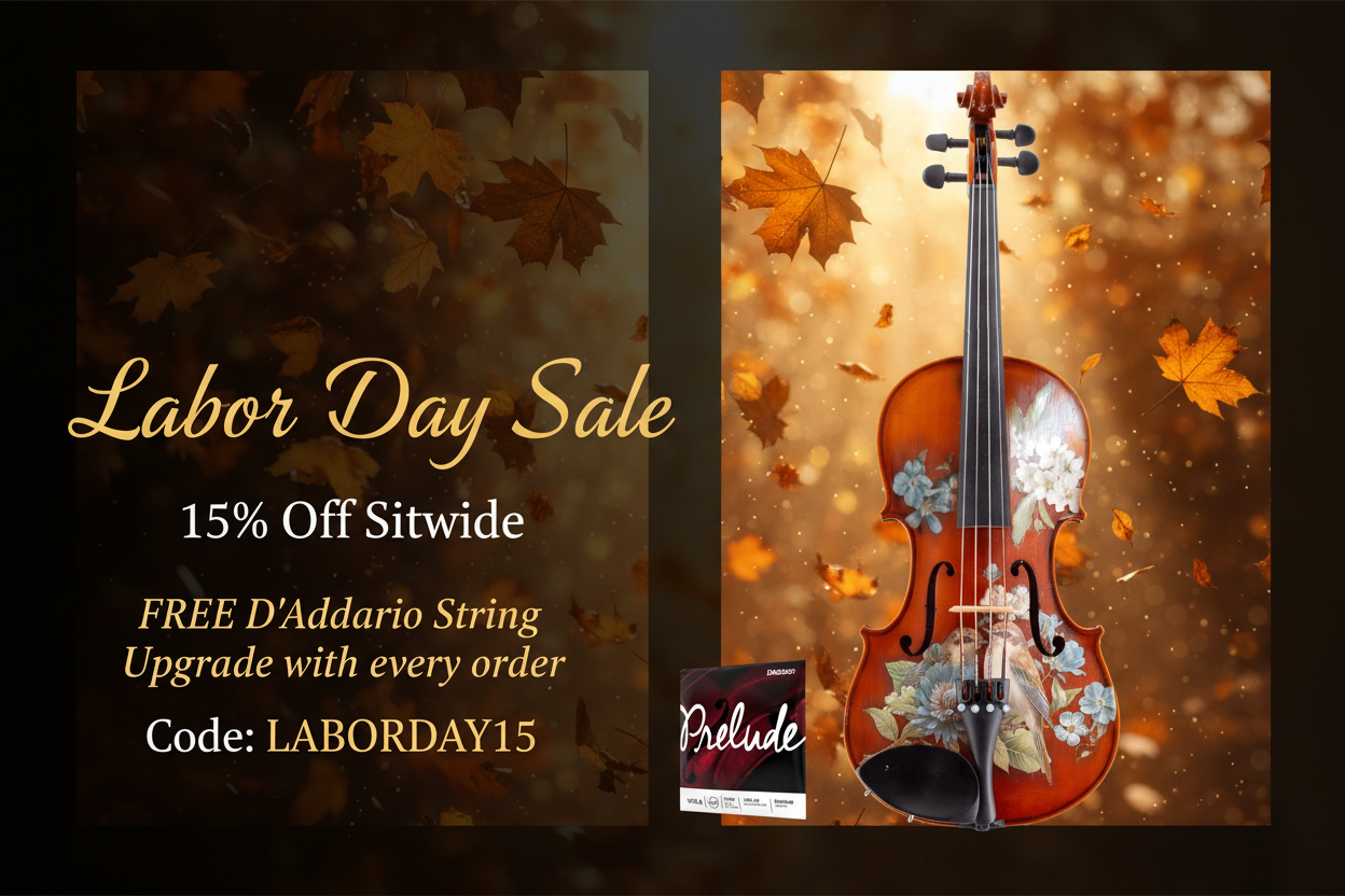 Labor Day Banner - Viola + D'Addario + Sale Text