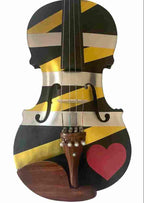 Rozanna's LOVE Wrap Violin Outfit | Gold & Silver Metallic Wrap, Red Heart - Rozanna's Violins
