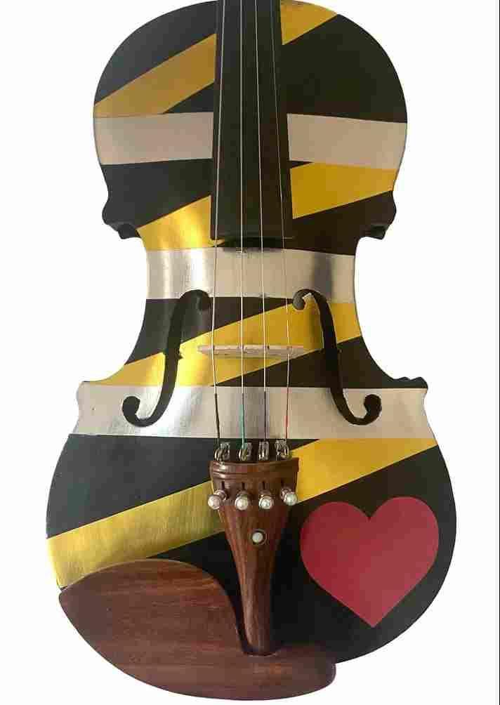 Rozanna's LOVE Wrap Violin Outfit | Gold & Silver Metallic Wrap, Red Heart - Rozanna's Violins