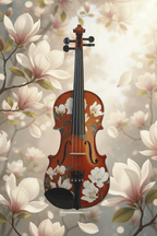 Magnolia Heaven Violin Natural Outfit | Pearl Fine Tuners & Brazilwood Bow - Rozanna's Violins