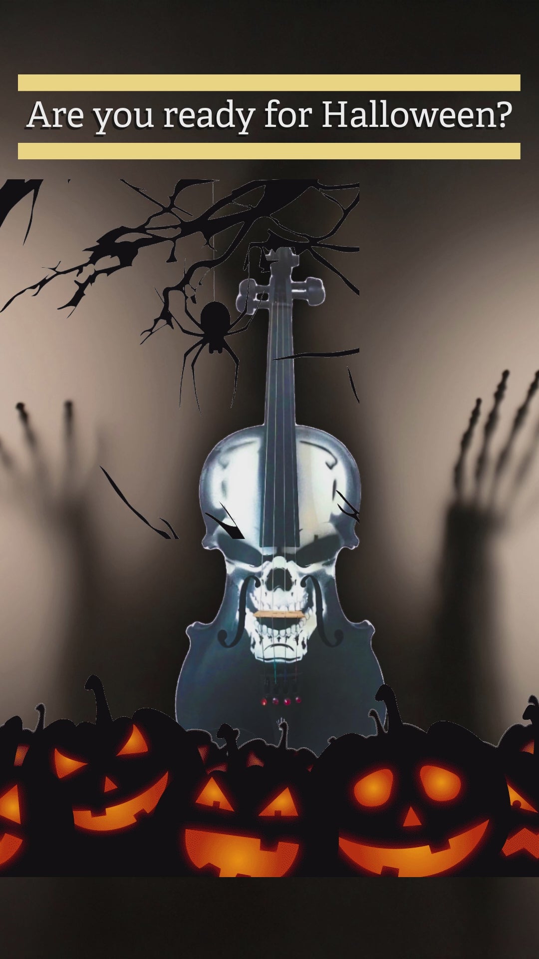 Scourge of War Skull Violin with Carbon Fiber Bow Case – Rozanna's