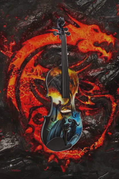 Dragon Spirit Black 1/2 Violin Outfit