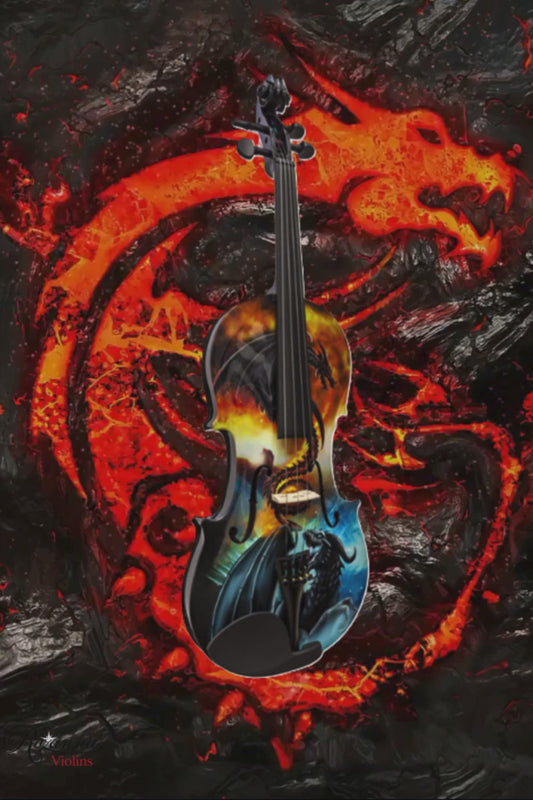 Dragon Spirit Black 1/2 Violin Outfit