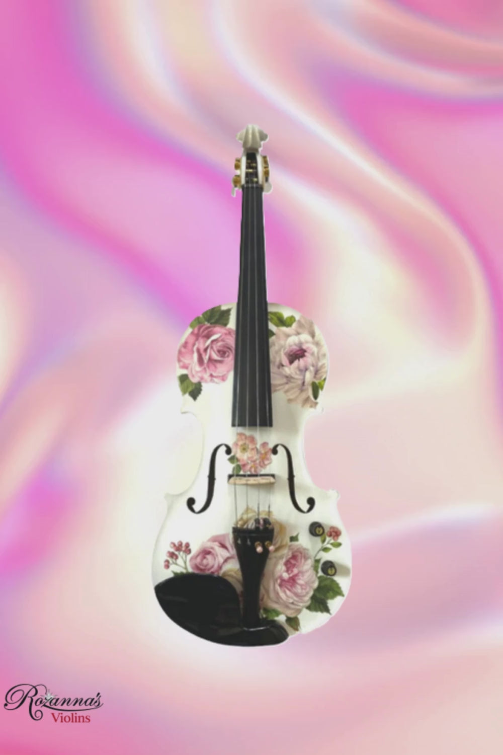 Rose Electric Acoustic White  3/4 Violin Outfit