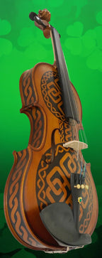 Rozanna's Celtic Love Violin Outfit | Hand-Carved Celtic Design & Crystal Tailpiece - Rozanna's Violins