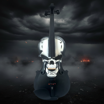 Scourge of War Skull Violin with Carbon Fiber Bow Case – Rozanna's