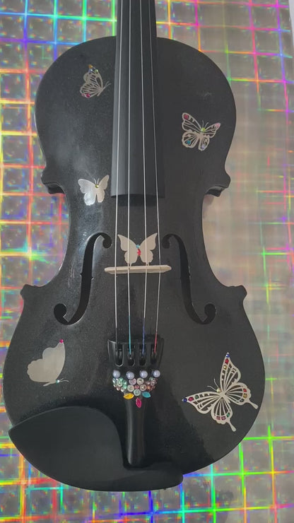 Rozanna's Metallic Butterfly Bling Black Violin Outfit
