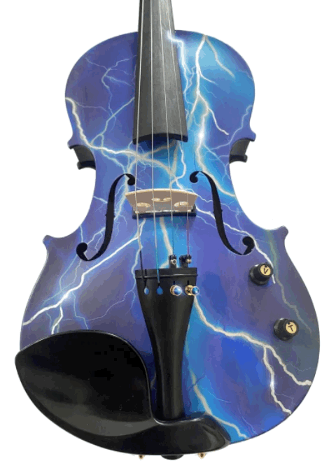Rozanna's Electro Blue Lightning Violin - Rozanna's Violins