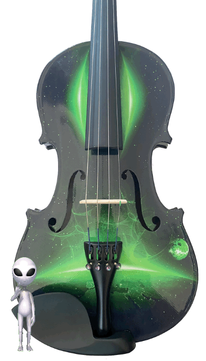 Rozanna's Neon Green Galaxy Ride Violin Outfit
