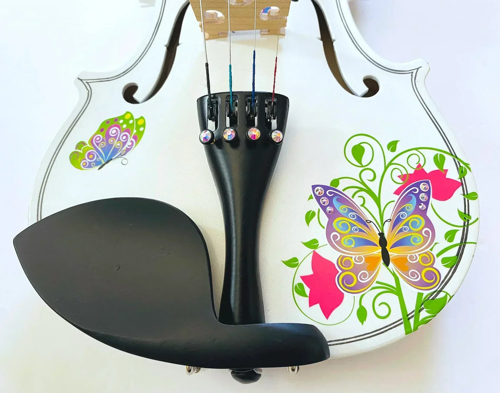 Butterfly White 1/2 Violin Outfit SUPER SAVINGS - Rozanna's Violins