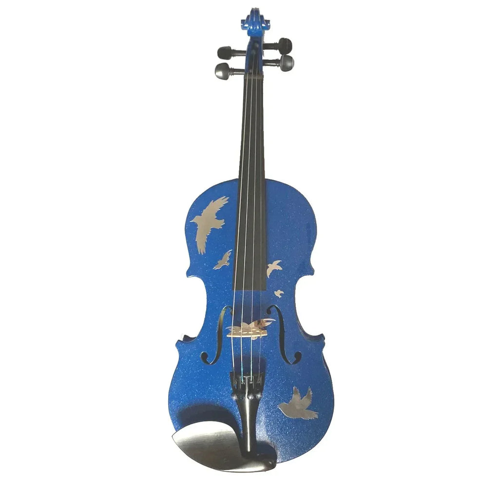 Blue Chrome Birds Violin Outfit - Rozanna's Violins