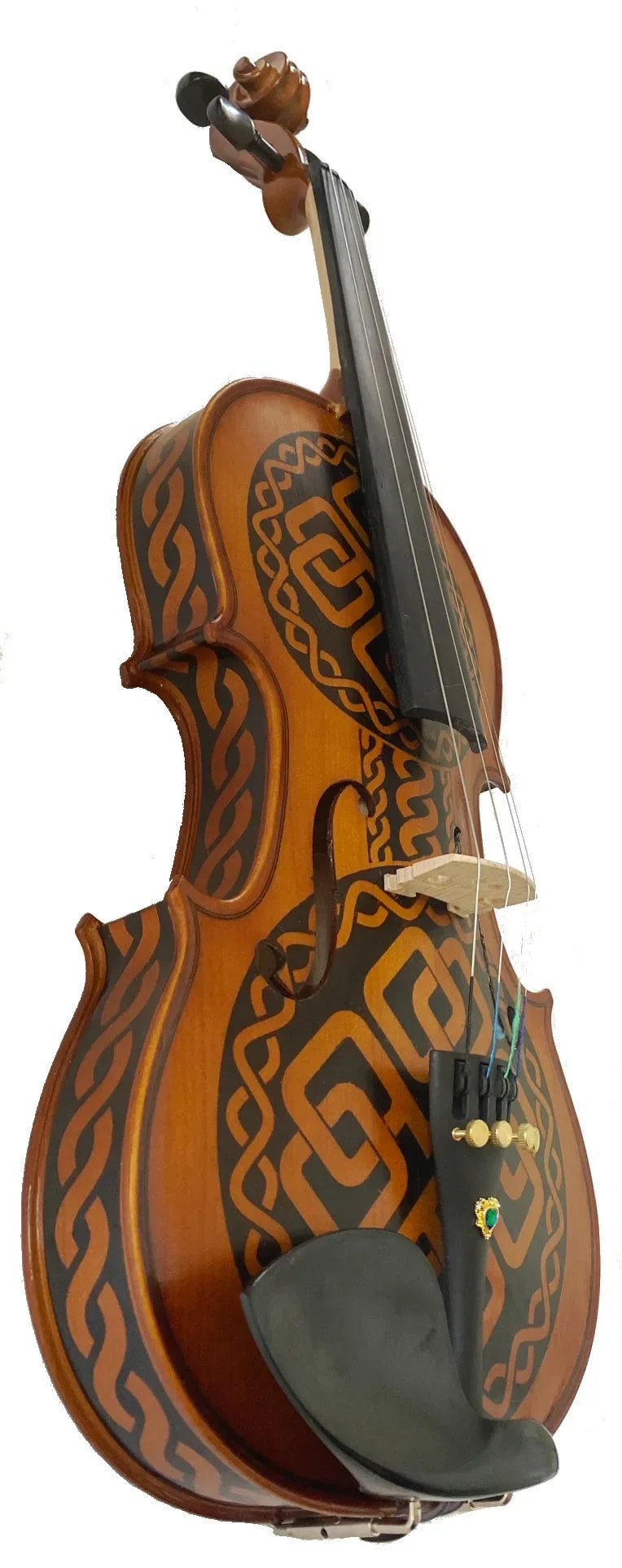 Rozanna's Celtic Love Violin Outfit | Hand-Carved Celtic Design & Crystal Tailpiece - Rozanna's Violins