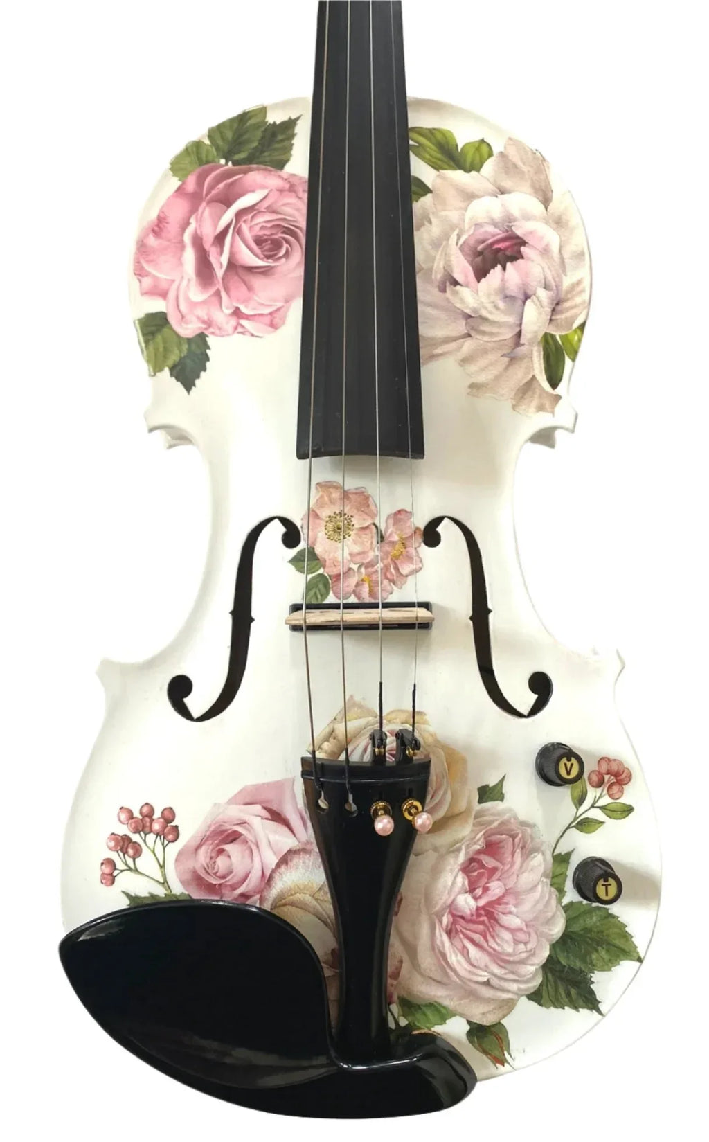 Rose Electric Acoustic White 3/4 Violin Outfit - Rozanna's Violins