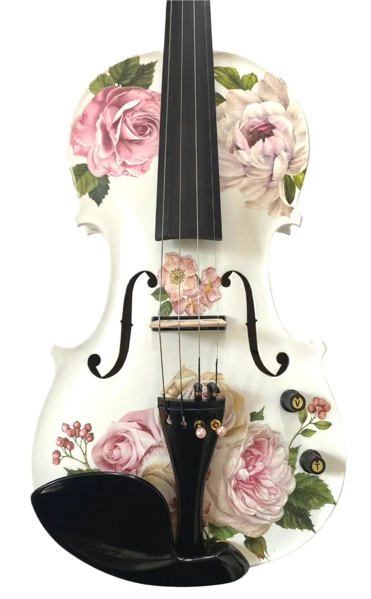 Rose Electric Acoustic White 3/4 Violin Outfit - Rozanna's Violins