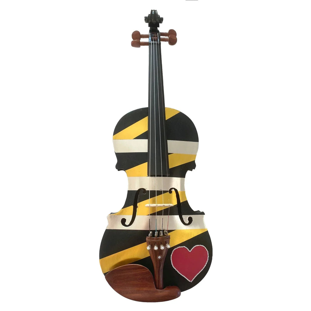 Rozanna's LOVE Wrap Violin Outfit | Gold & Silver Metallic Wrap, Red Heart - Rozanna's Violins