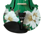 Magnolia Heaven Emerald Green Violin Outfit | Pearl Fine Tuners & Brazilwood Bow - Rozanna's Violins