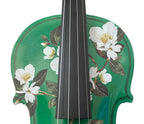 Magnolia Heaven Emerald Green Violin Outfit | Pearl Fine Tuners & Brazilwood Bow - Rozanna's Violins