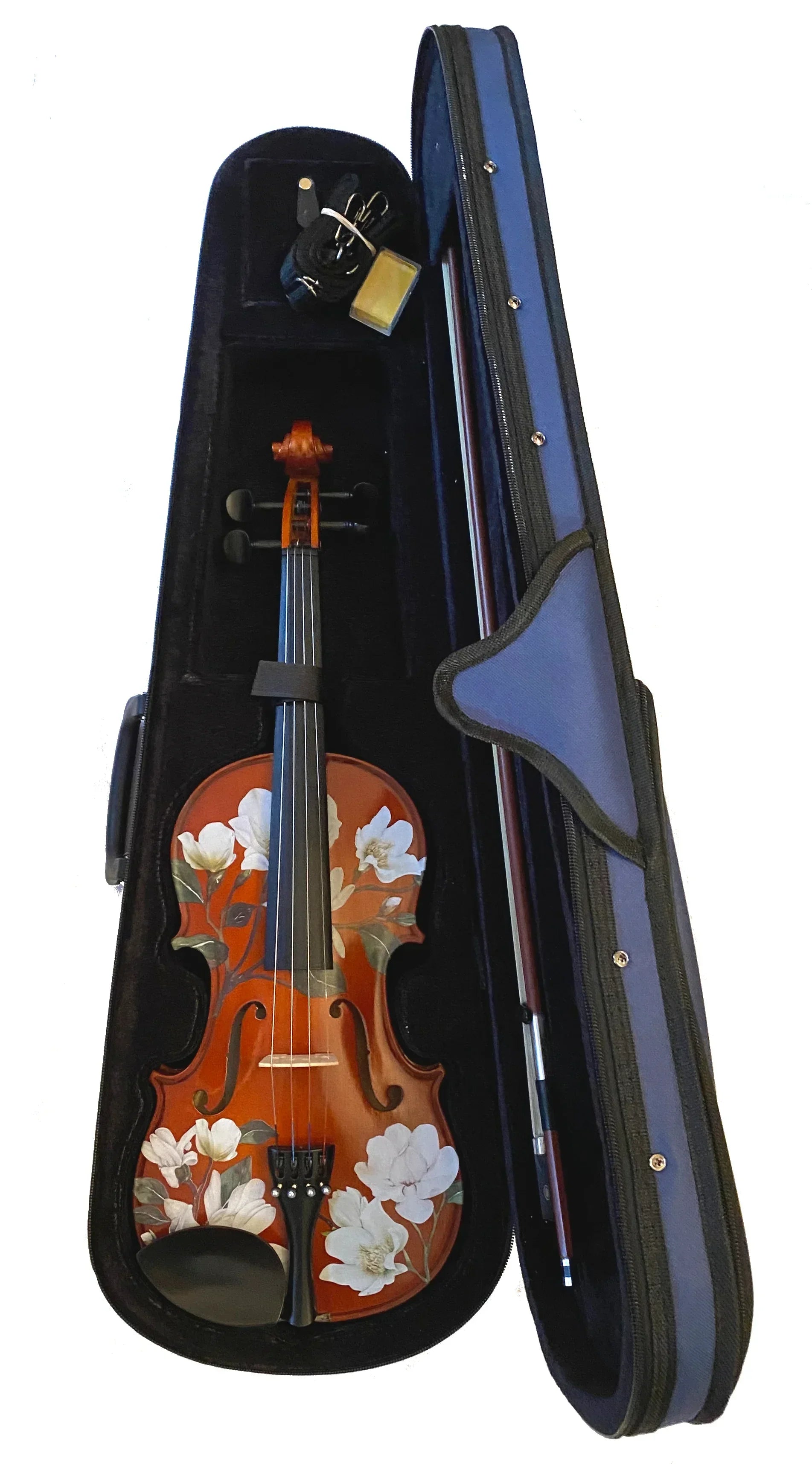 Magnolia Heaven Violin Natural Outfit | Pearl Fine Tuners & Brazilwood Bow - Rozanna's Violins