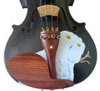Mystic Owl Midnight Black Violin Outfit | Hand Applied Artwork & Bow - Rozanna's Violins