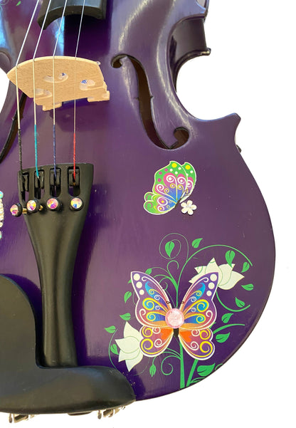 Butterfly Dream Purple Bejeweled  Violin Outfit - Rozanna's Violins