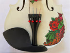 Butterfly Rose Tattoo White 1/4 Violin Outfit SUPER SAVINGS - Rozanna's Violins