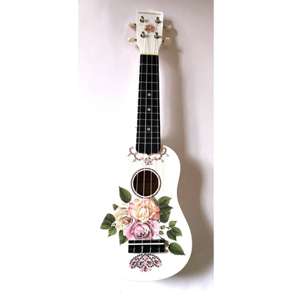 Rose Delight Ukulele with Crystals