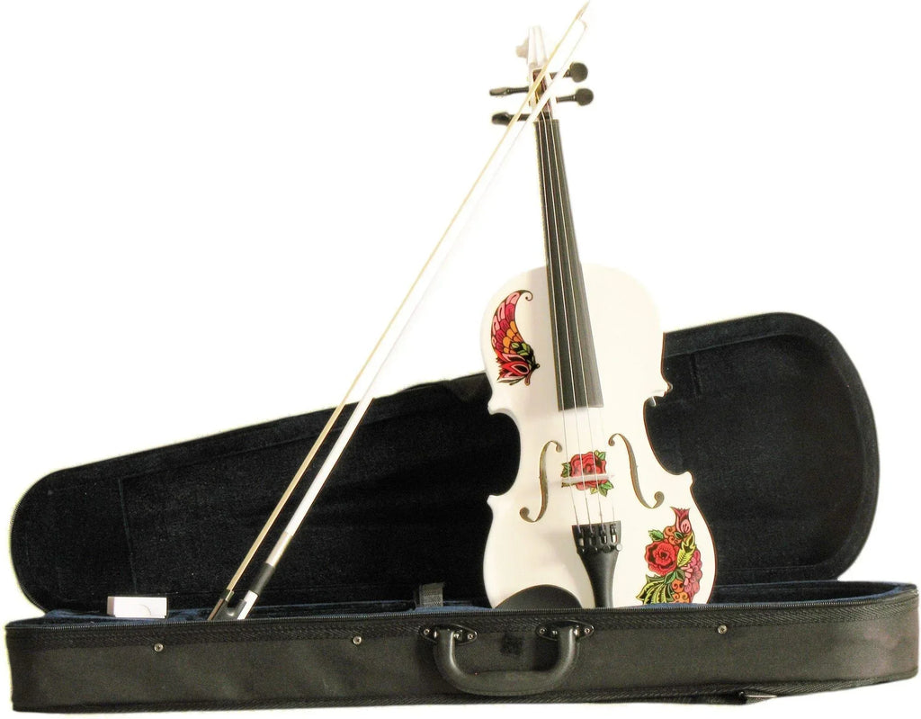 rozanna-s-violins-musical-instruments-butterfly-rose-tattoo-white-violin-butterfly-rose-tattoo-white-violin-white-glitter-quality-tonewoods-14729096200281 - Rozanna's Violins